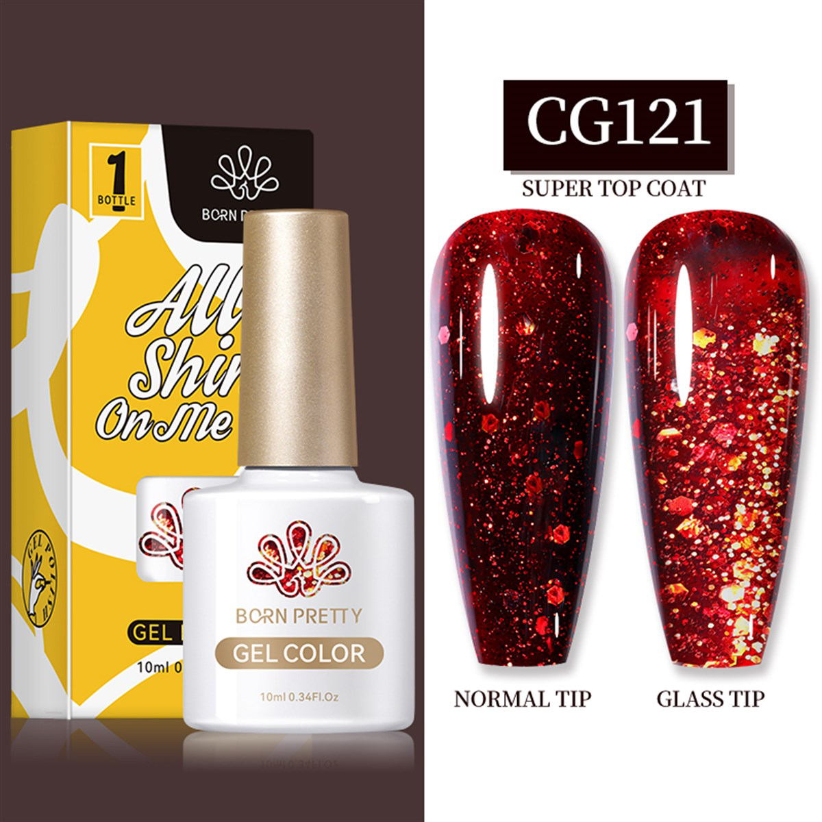 Born Pretty Silky White Serisi CG121 Bordo Işıltılı Kalıcı Simli Oje