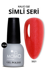 Momo S021 Kırmızı Işıltılı Kalıcı Simli Oje