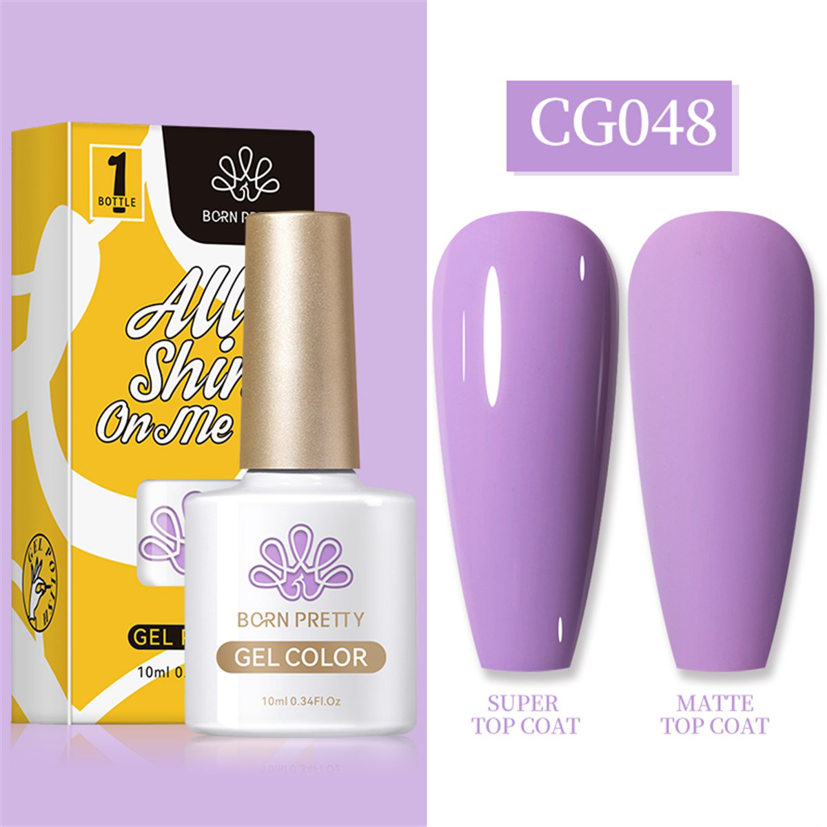Born Pretty Silky White Serisi CG048 Mor Mat Kalıcı Oje