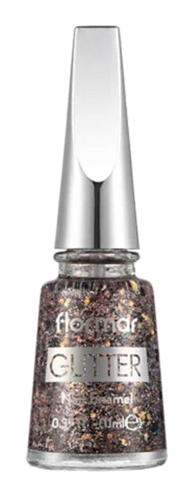 Flormar Glitter Nail Enamel GL42 Kahverengi Işıltılı Simli Oje