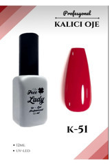 Freelady YK-51 Kırmızı Parlak Kalıcı Oje
