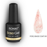 Roniki Foils Base 04 Pembe Işıltılı Kalıcı Simli Oje