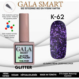 Gala Smart Glitter K62 Mor Işıltılı Kalıcı Simli Oje