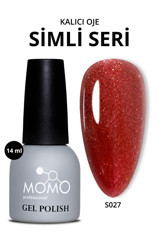 Momo S027 Bordo Işıltılı Kalıcı Simli Oje