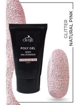 Cr-Oje Glitter Natural Pink YC090 Pembe Işıltılı Kalıcı Simli Jel Oje
