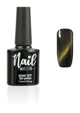 Nail Master Kedi Gözü M869 Sarı-Siyah Hologram Kalıcı Simli Oje