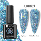 Ursugar Color Base URH053 Mavi Işıltılı Kalıcı Simli Oje
