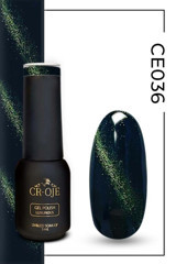 Cr-Oje Cat Eye CE036 Yeşil Hologram Kalıcı Simli Oje