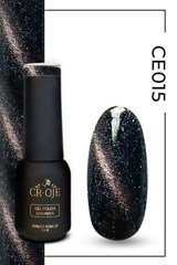 Cr-Oje Cat Eye CE015 Koyu Gri Işıltılı Kalıcı Simli Oje