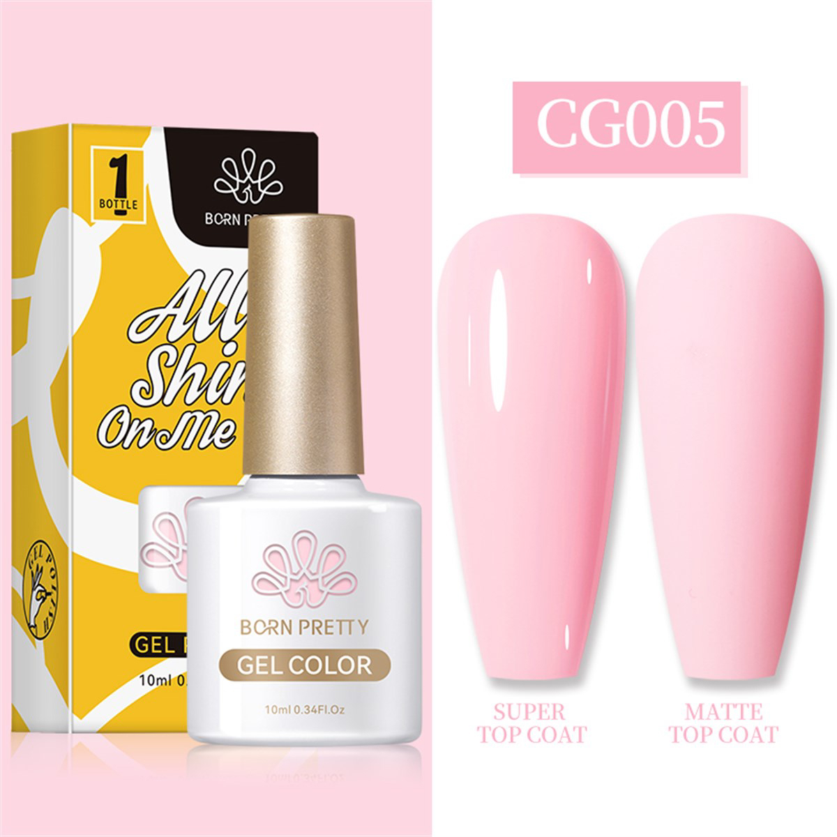 Born Pretty Silky White Serisi CG005 Pembe Parlak Kalıcı Oje