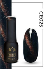 Cr-Oje Cat Eye CE025 Turuncu Işıltılı Kalıcı Simli Oje