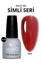 Momo S026 Bordo Işıltılı Kalıcı Simli Oje