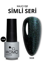 Momo S028 Yeşil Işıltılı Kalıcı Simli Oje