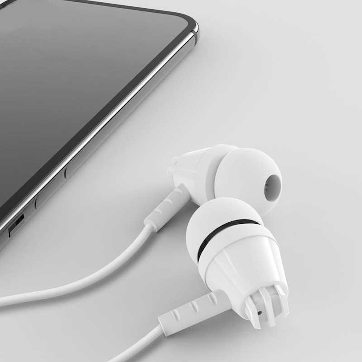 Lapas G2 Silikonlu Mikrofonlu 3.5 mm Jak Kablolu Kulaklık Beyaz