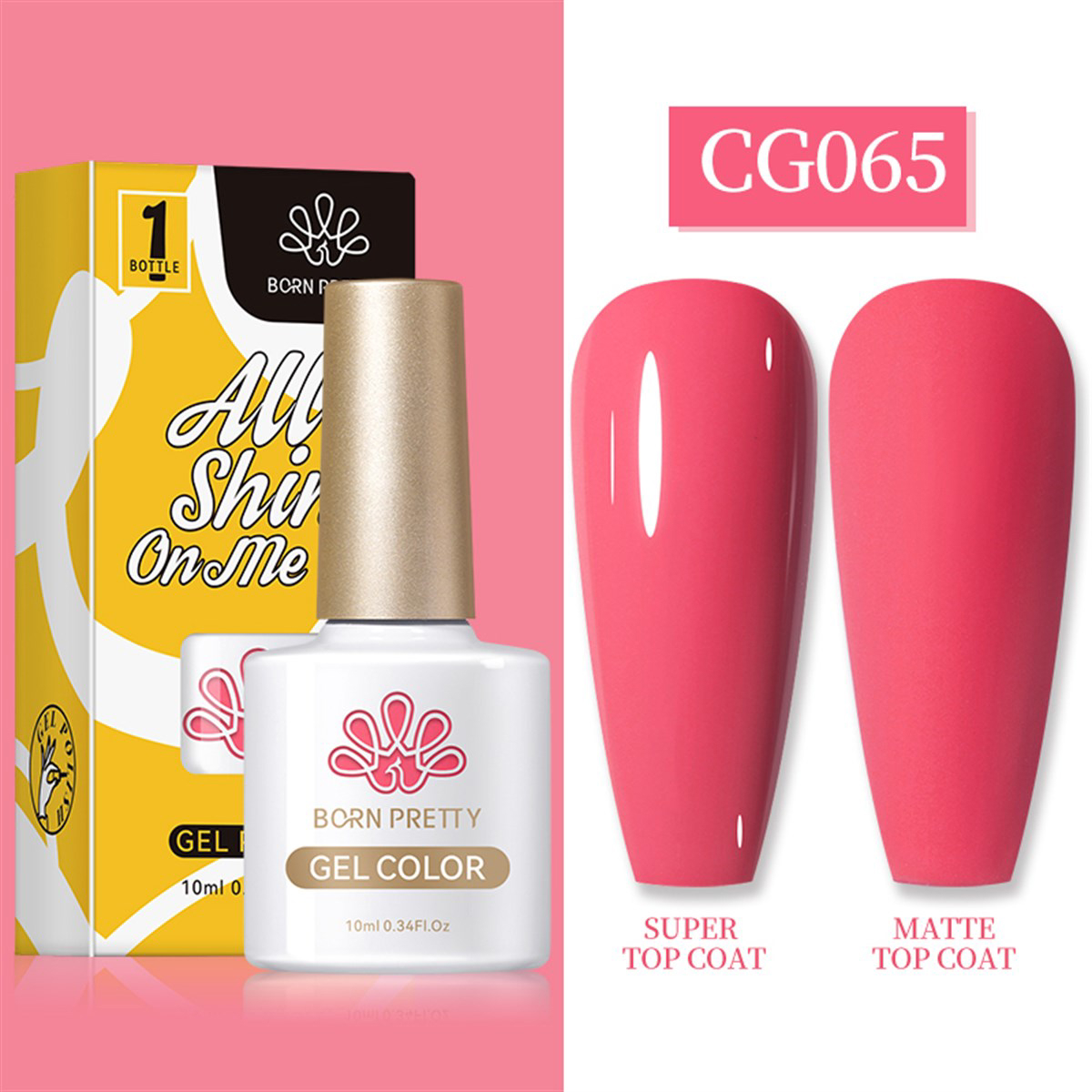 Born Pretty Silky White Serisi CG065 Pembe Mat Kalıcı Oje
