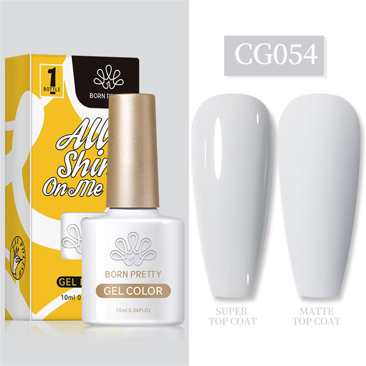 Born Pretty Silky White Serisi CG054 Gri Mat Kalıcı Oje