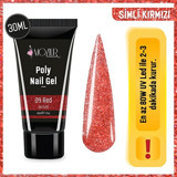 Moziur Poly Red 09 Kırmızı Işıltılı Kalıcı Simli Oje