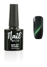 Nail Master Kedi Gözü M864 Siyah-Yeşil Hologram Kalıcı Simli Oje