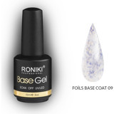 Roniki Foils Base 09 Gri Parlak Kalıcı Simli Oje
