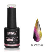Roniki 8D Galaxy Cat Eye 03 Çok Renkli Hologram Kalıcı Simli Oje