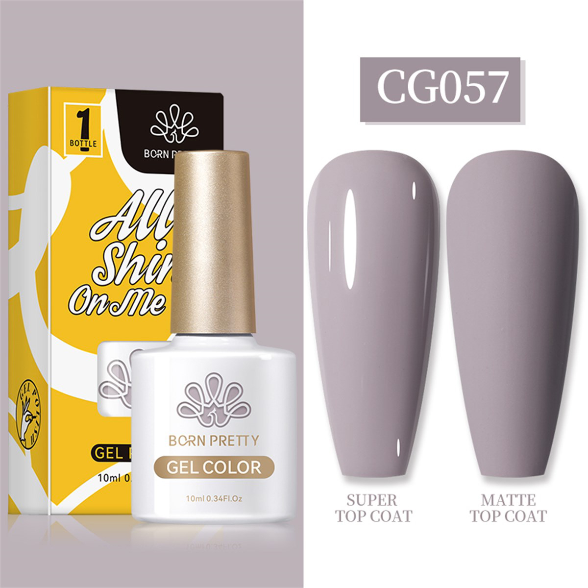 Born Pretty Silky White Serisi CG057 Mor Mat Kalıcı Oje