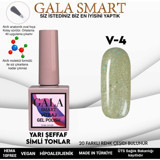 Gala Smart Vitraj V4 Gri Işıltılı Kalıcı Simli Oje