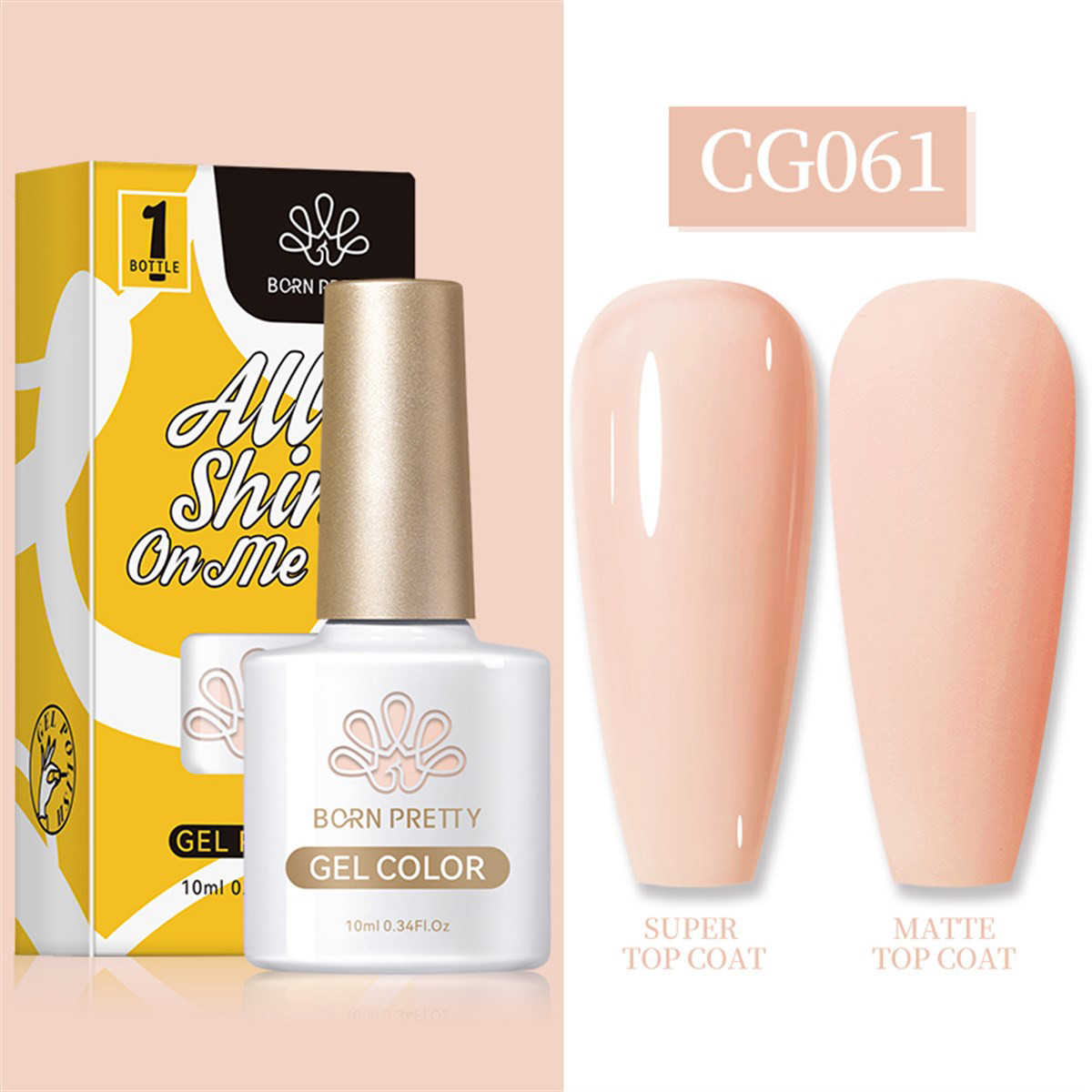 Born Pretty Silky White Serisi CG061 Pembe Mat Kalıcı Oje