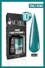 Moziur H201 Yeşil Işıltılı Kalıcı Simli Oje