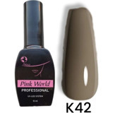 Pink World K42 Gri - Pembe Parlak Kalıcı Oje