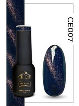 Cr-Oje Cat Eye CE007 Gri - Pembe Işıltılı Kalıcı Simli Oje