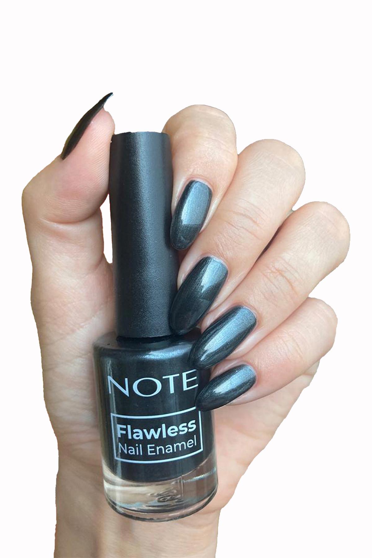 Note Flawless 119 Siyah Parlak Simli Oje
