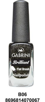 Gabrini Flat Brush B6 Gri Işıltılı Simli Oje