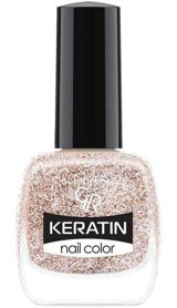 Golden Rose Keratin Nail Color 404 Pembe Işıltılı Simli Oje