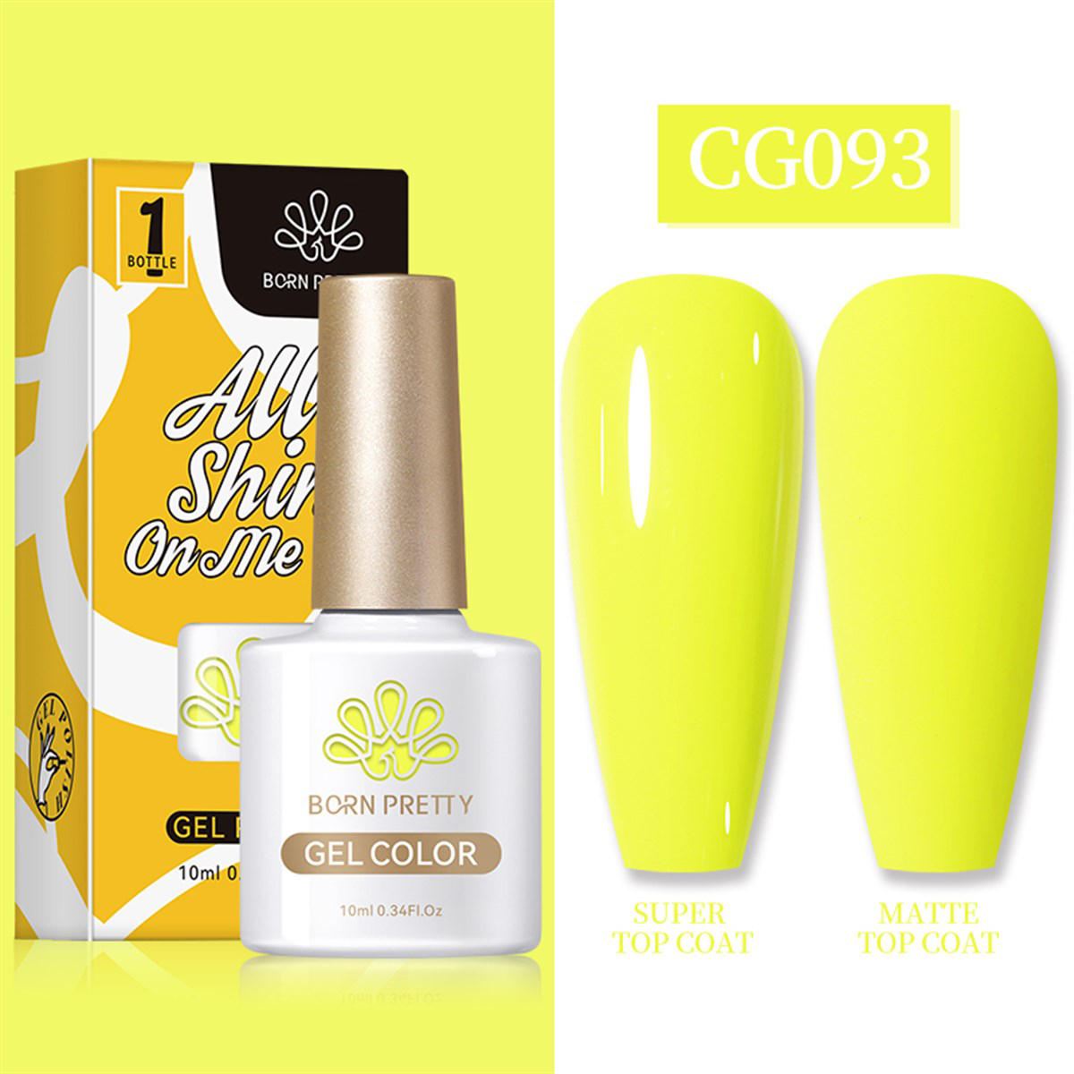 Born Pretty Silky White Serisi CG093 Sarı Mat Kalıcı Oje