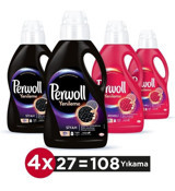 Perwoll Renkliler ve Siyahlar İçin 108 Yıkama Sıvı Deterjan 4x1.5 lt