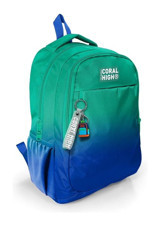 Coral High 3 Gözlü Mavi-Yeşil Ortaokul Unisex Sırt Çantası