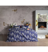 Doqu Home Charm Pamuk 160x220 cm Lastikli Çarşaflı Ağaç Tek Kişilik Nevresim Takımı Lacivert