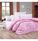Komfort Home Gloria Ranforce 160x220 cm Çarşaflı Çiçek Tek Kişilik Nevresim Takımı Pembe