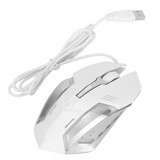 Broleo Makrolu Kablolu Beyaz Optik Gaming Mouse