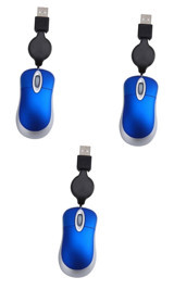 Hemobllo Sessiz Kablolu Mavi Optik 3 Adet Mouse