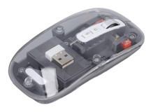 Ashata SN7032 7 Sessiz Ergonomik Makrolu Kablosuz Şeffaf-Siyah Optik Mouse