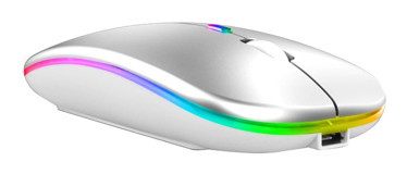 Fiauli RGB Sessiz Ergonomik Kablosuz Gri Optik Mouse