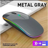 Alfa Mec Tablet Uyumlu RGB Kablosuz Metalik Gri Optik Mouse