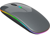 Jingyi Gradyan RGB Sessiz Kablosuz Gri Optik Mouse