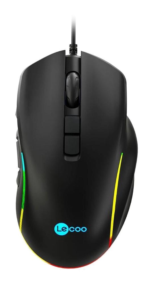 Lenovo Lecoo MS140 RGB Makrolu Kablolu Siyah Optik Gaming Mouse