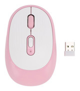 Elprico Sessiz Kablosuz Pembe-Beyaz Optik Mouse