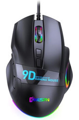 Jingyi RGB Ergonomik Makrolu Kablolu Siyah Optik Gaming Mouse
