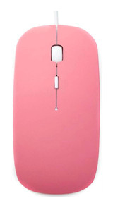 Fiauli Sessiz Ergonomik Kablolu Pembe Optik Mouse