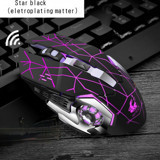 Jingyi RGB Sessiz Makrolu Kablosuz Desenli Siyah Optik Gaming Mouse