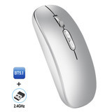 Generic Bt5 RGB Ergonomik Kablosuz Gümüş Optik Mouse